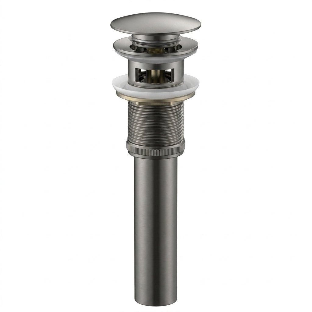 Solid Brass Pop - Up Drain (With Overflow) - FixturesGun Metal