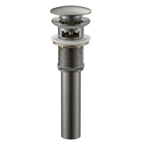 Solid Brass Pop - Up Drain (With Overflow) - FixturesGun Metal