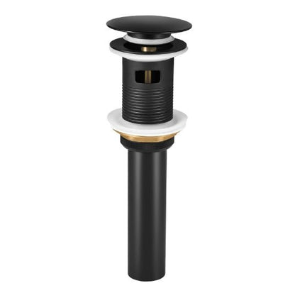 Solid Brass Pop - Up Drain (With Overflow) - Matte Black NeoNova Decor