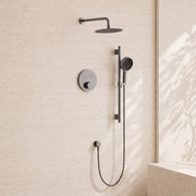 Thermostatic Shower System with Rough - In Valve – 10” Rain Head, Hand Shower, cUPC Certified (Vernet & Neoperl) - ShowerGun Metal