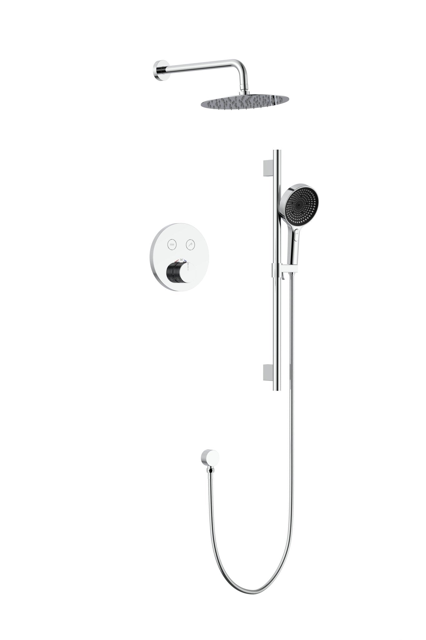 Thermostatic Shower System with Rough - In Valve – 10” Rain Head, Hand Shower, cUPC Certified (Vernet & Neoperl) - ShowerGun Metal