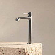 Velva ARCO Collection | Tall Graceful Arc Vessel Faucet with Ribbed Detailing - FaucetGun Metal