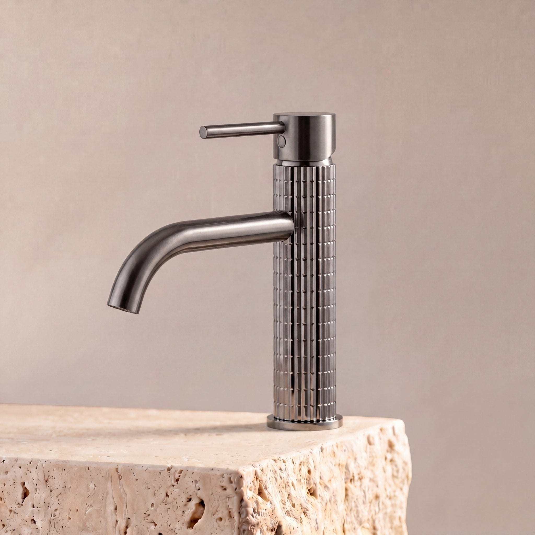 Velva AURA Collection | Full - Body Etched Single - Hole Faucet (cUPC) - FaucetGun Metal