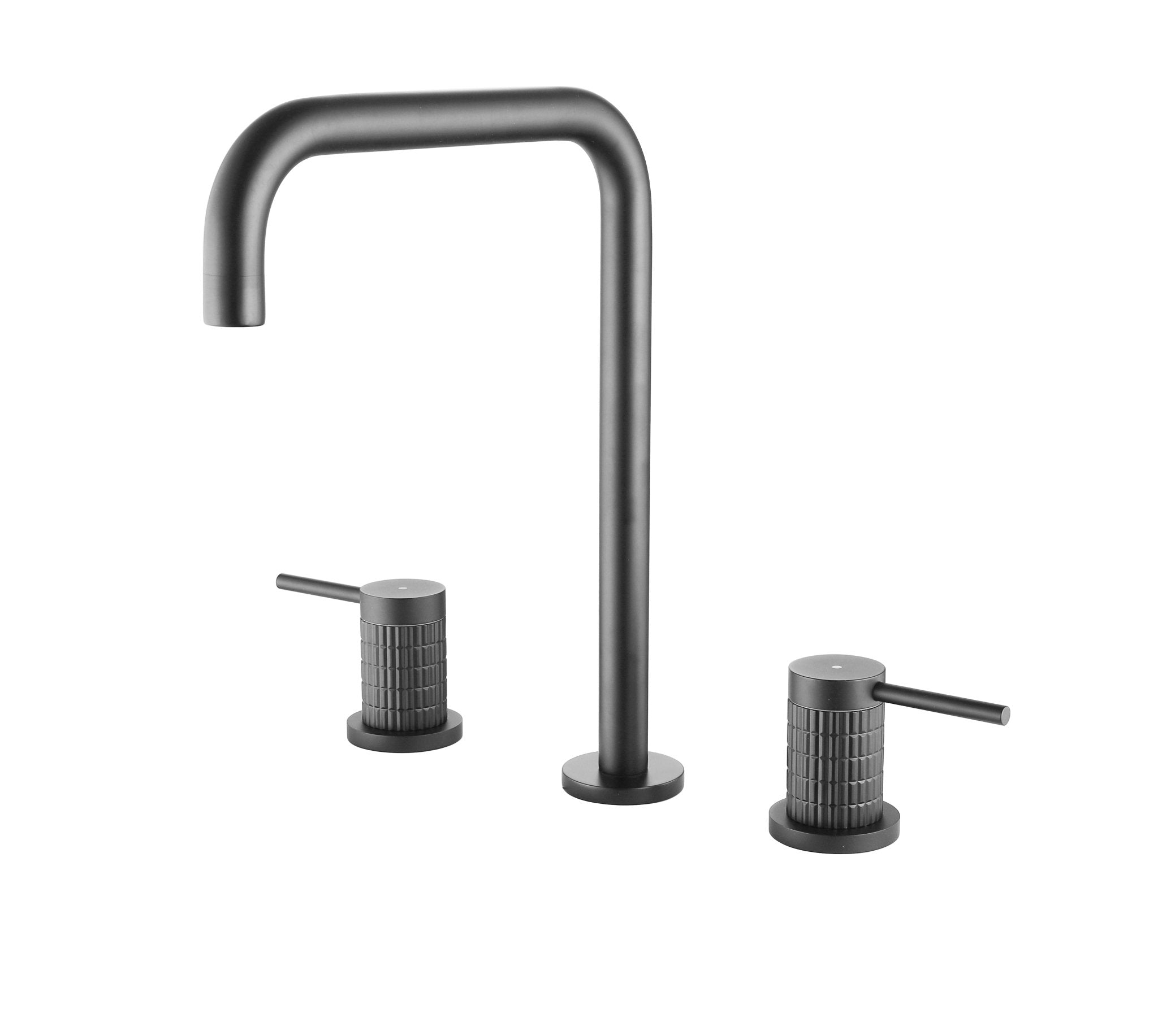 Velva AURA Collection | Full - Body Etched Widespread Faucet in Solid Brass (cUPC) - FaucetGun Metal