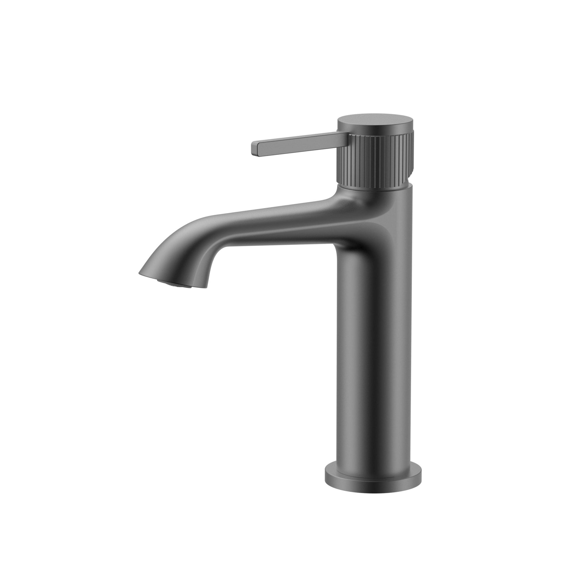 Velva AURA Collection | Graceful Arc Faucet with Ribbed Detailing - FaucetGun Metal