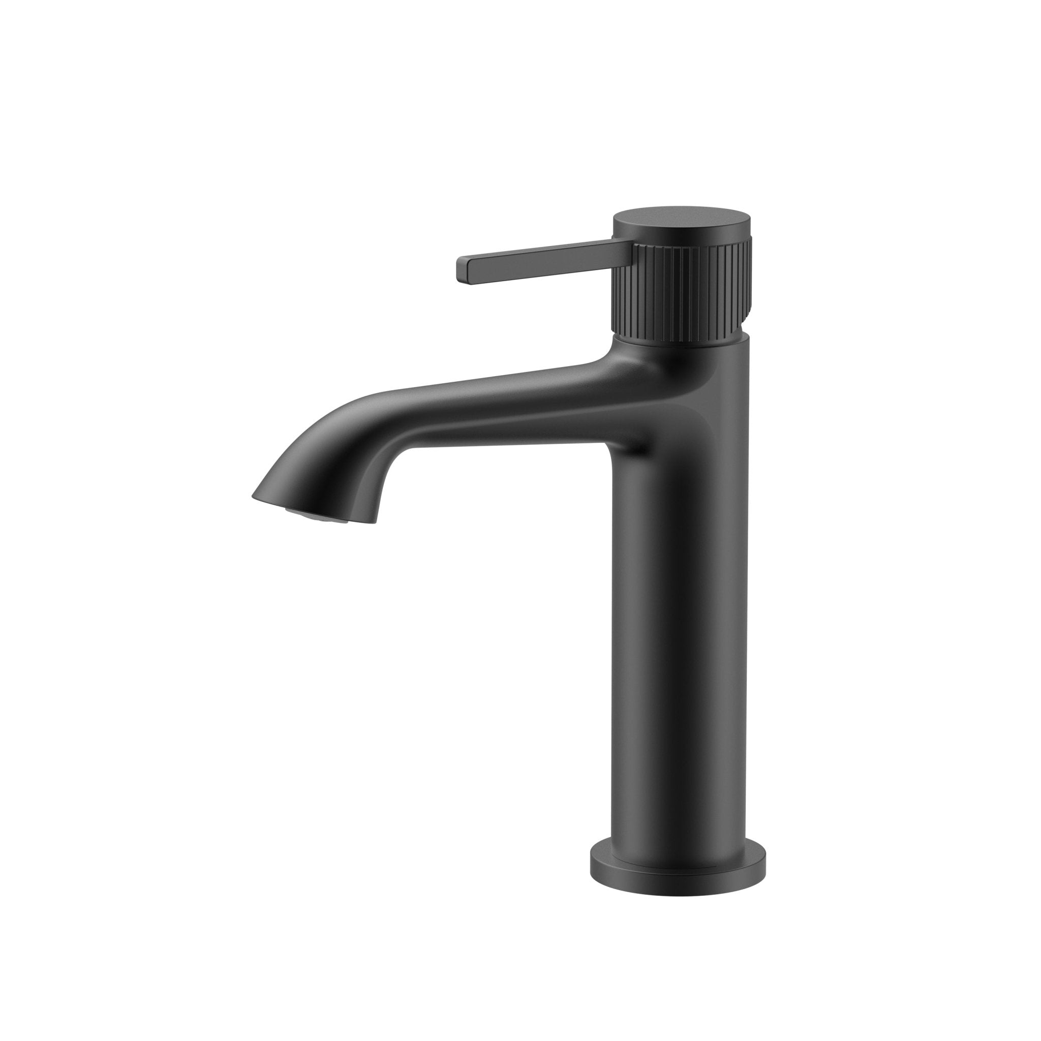 Velva AURA Collection | Graceful Arc Faucet with Ribbed Detailing - FaucetMatte Black