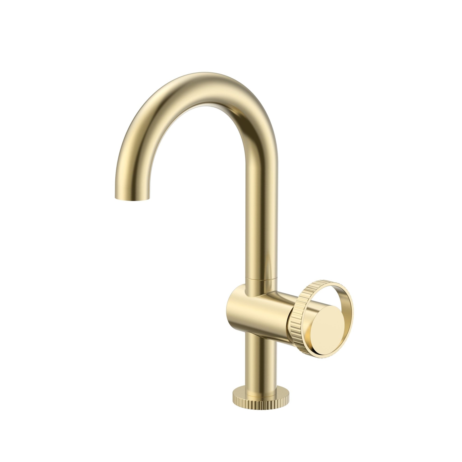 Velva AURA Collection | High - Arc Stainless Steel Faucet with Precision Carved Dial - FaucetBrushed Gold