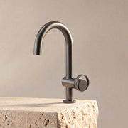 Velva AURA Collection | High - Arc Stainless Steel Faucet with Precision Carved Dial - FaucetGun Metal