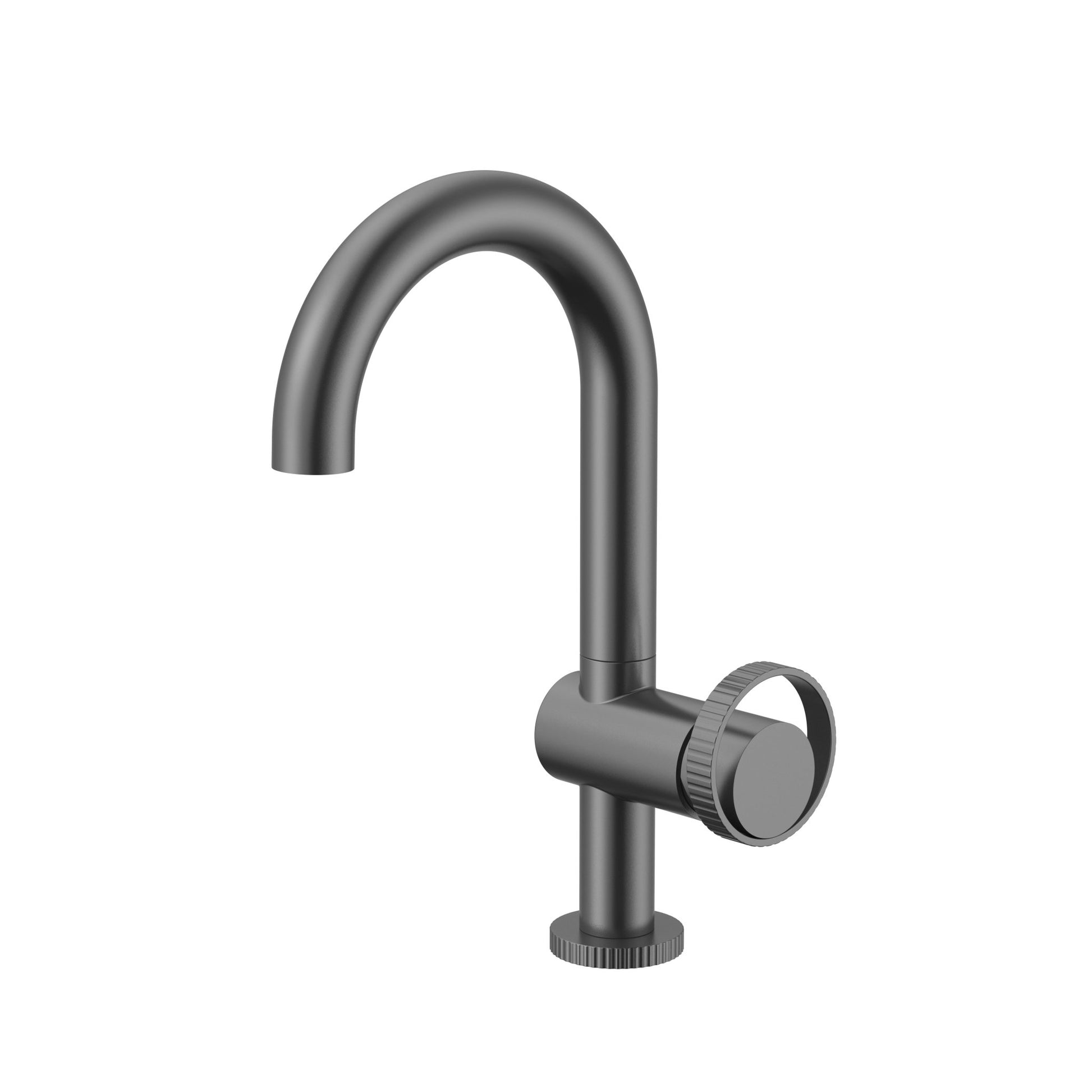 Velva AURA Collection | High - Arc Stainless Steel Faucet with Precision Carved Dial - FaucetGun Metal