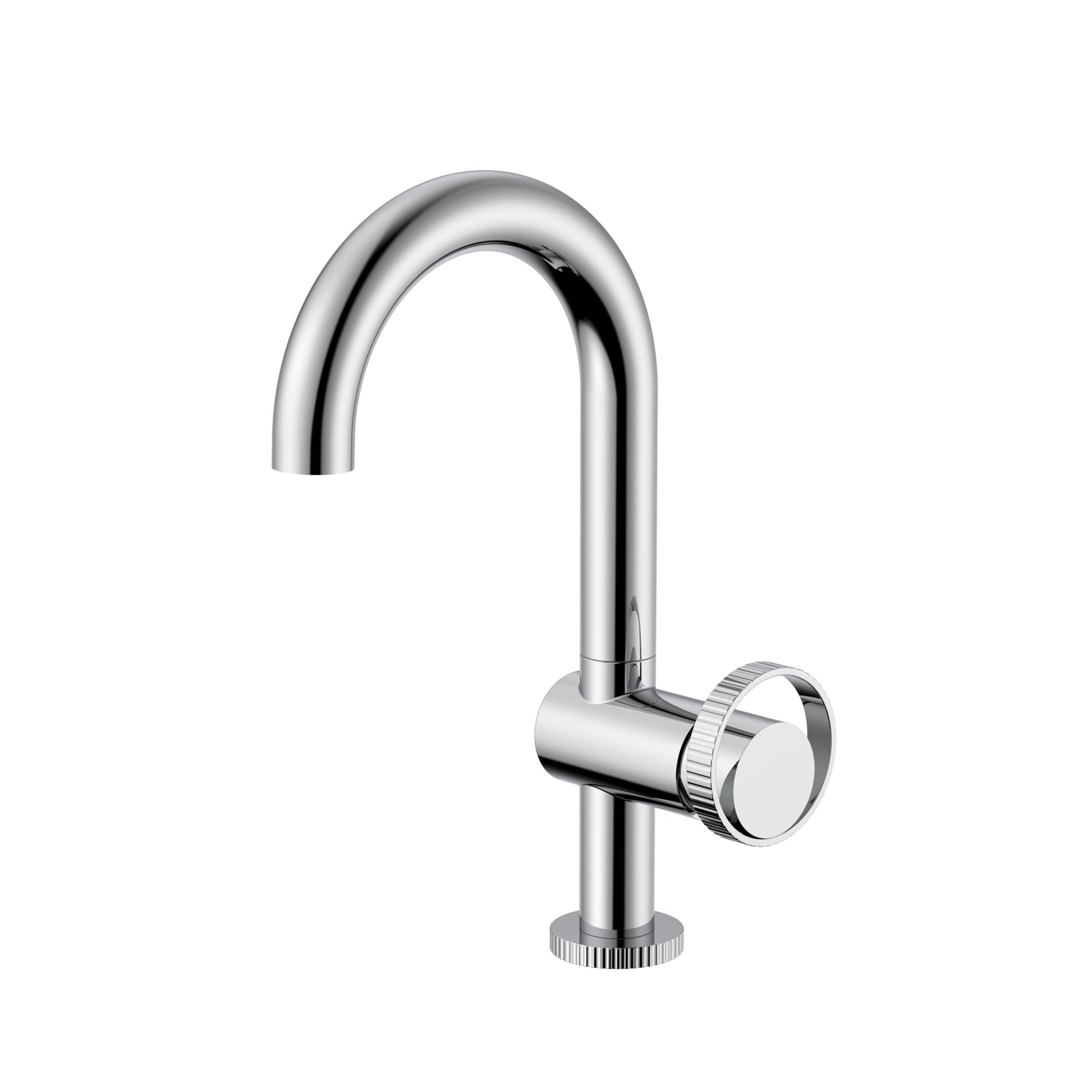 Velva AURA Collection | High - Arc Stainless Steel Faucet with Precision Carved Dial - FaucetPolished Chrome
