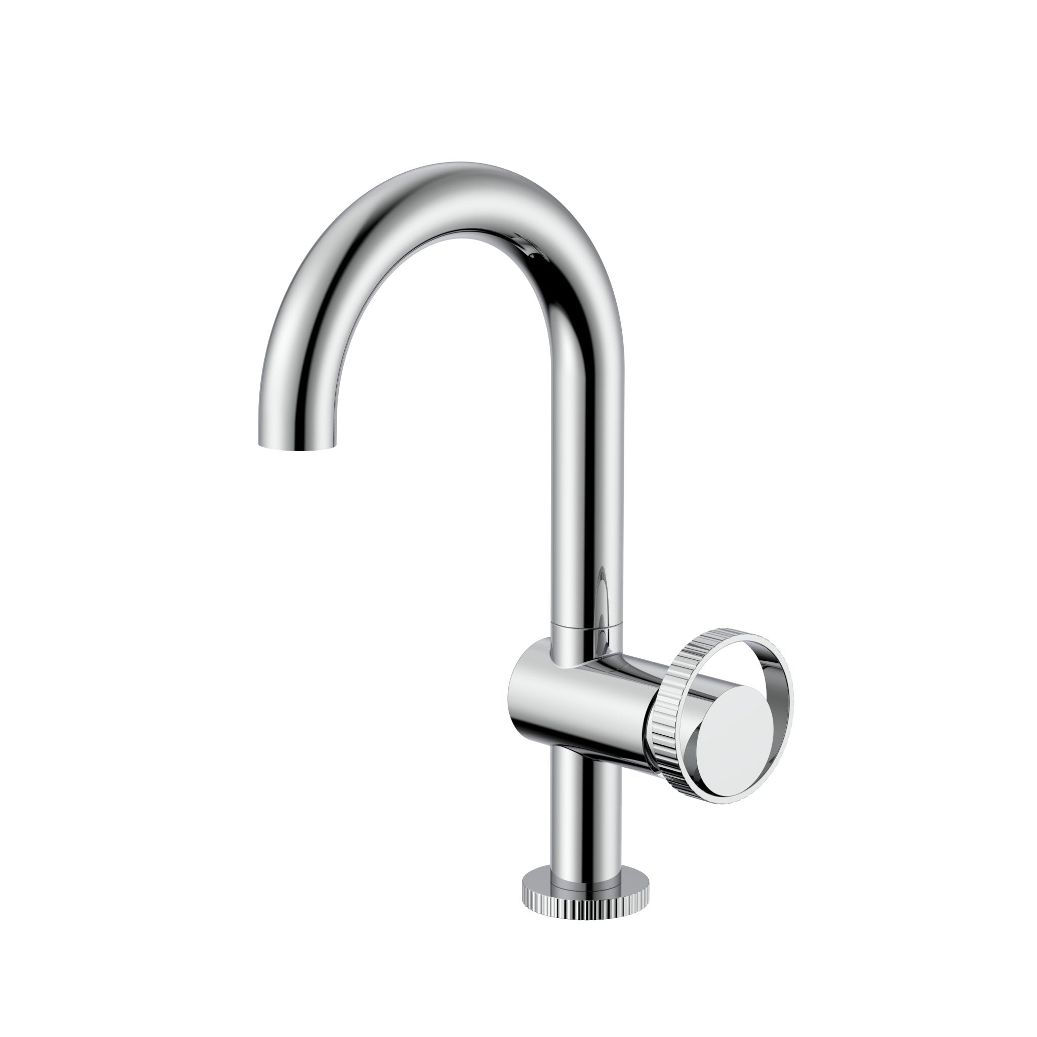 Velva AURA Collection | High - Arc Stainless Steel Faucet with Precision Carved Dial - FaucetPolished Chrome
