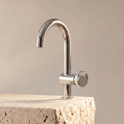 Velva AURA Collection | High - Arc Stainless Steel Faucet with Precision Carved Dial - FaucetPolished Chrome
