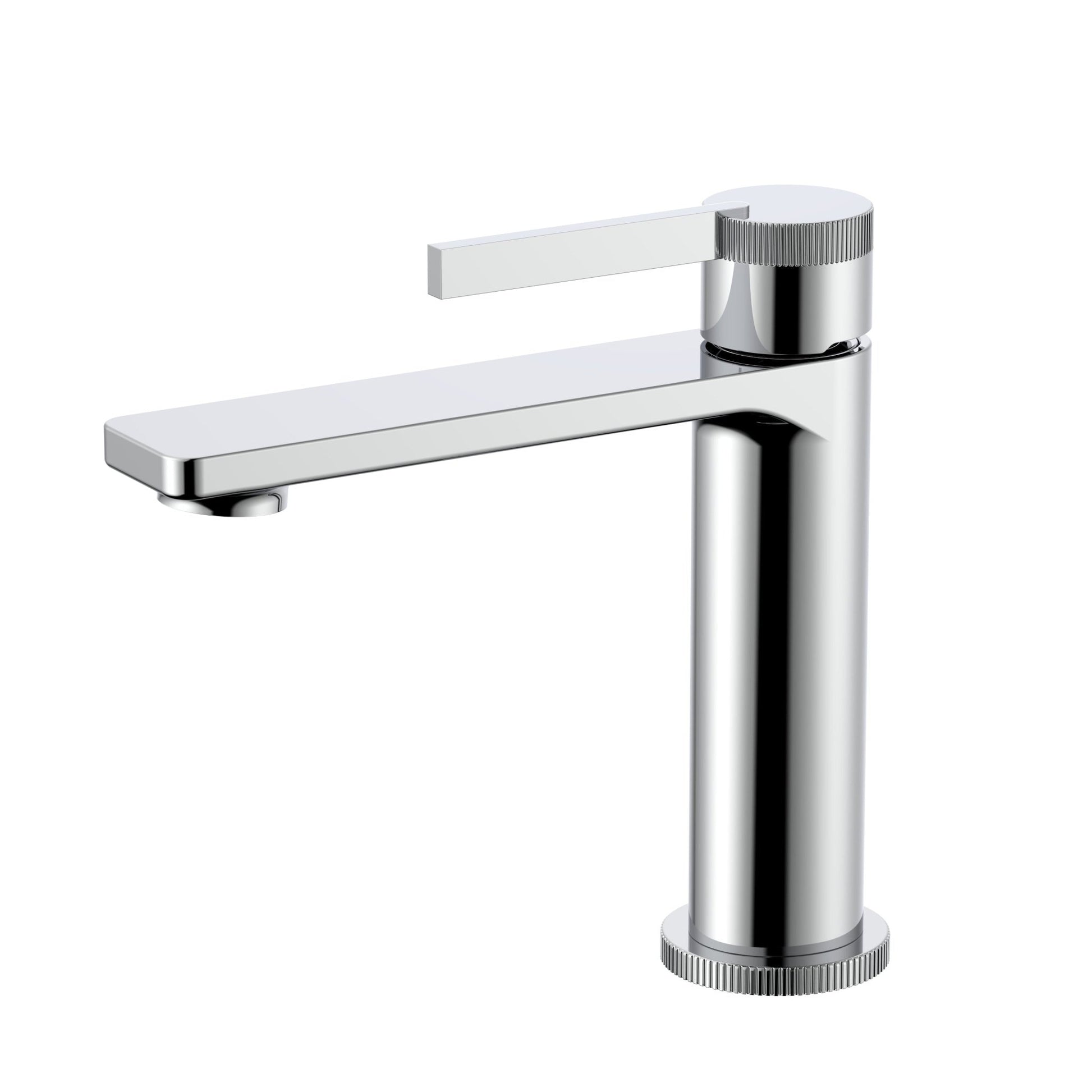 Velva AURA Collection | Industrial Elegance Single - Hole Faucet with Knurled Detailing - FaucetPolished Chrome