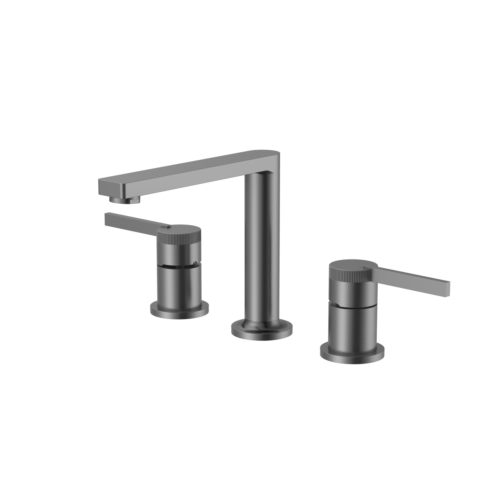 Velva AURA Collection | Modern Light Luxury Widespread Faucet with Knurled Detailing - FaucetGun Metal