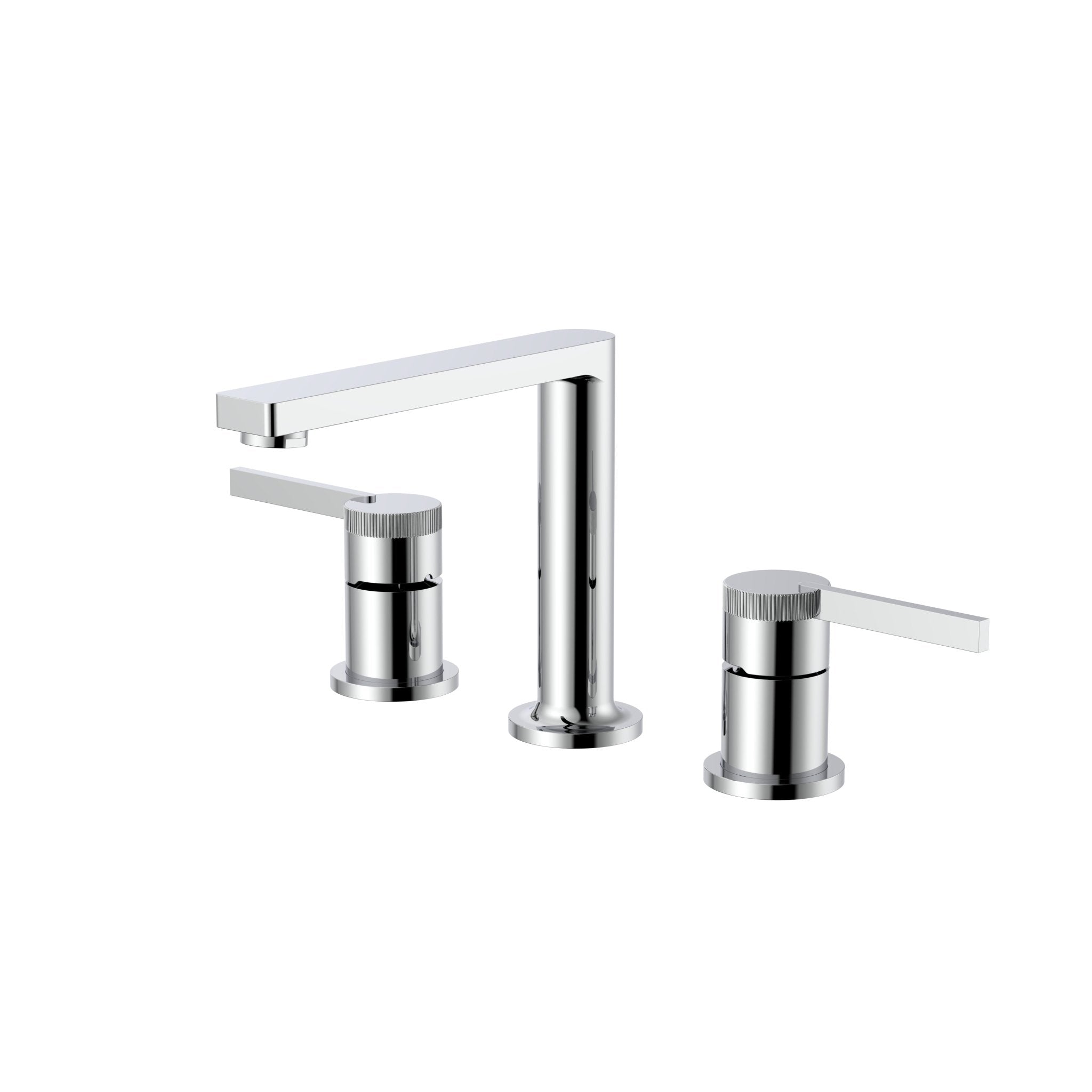Velva AURA Collection | Modern Light Luxury Widespread Faucet with Knurled Detailing - FaucetPolished Chrome