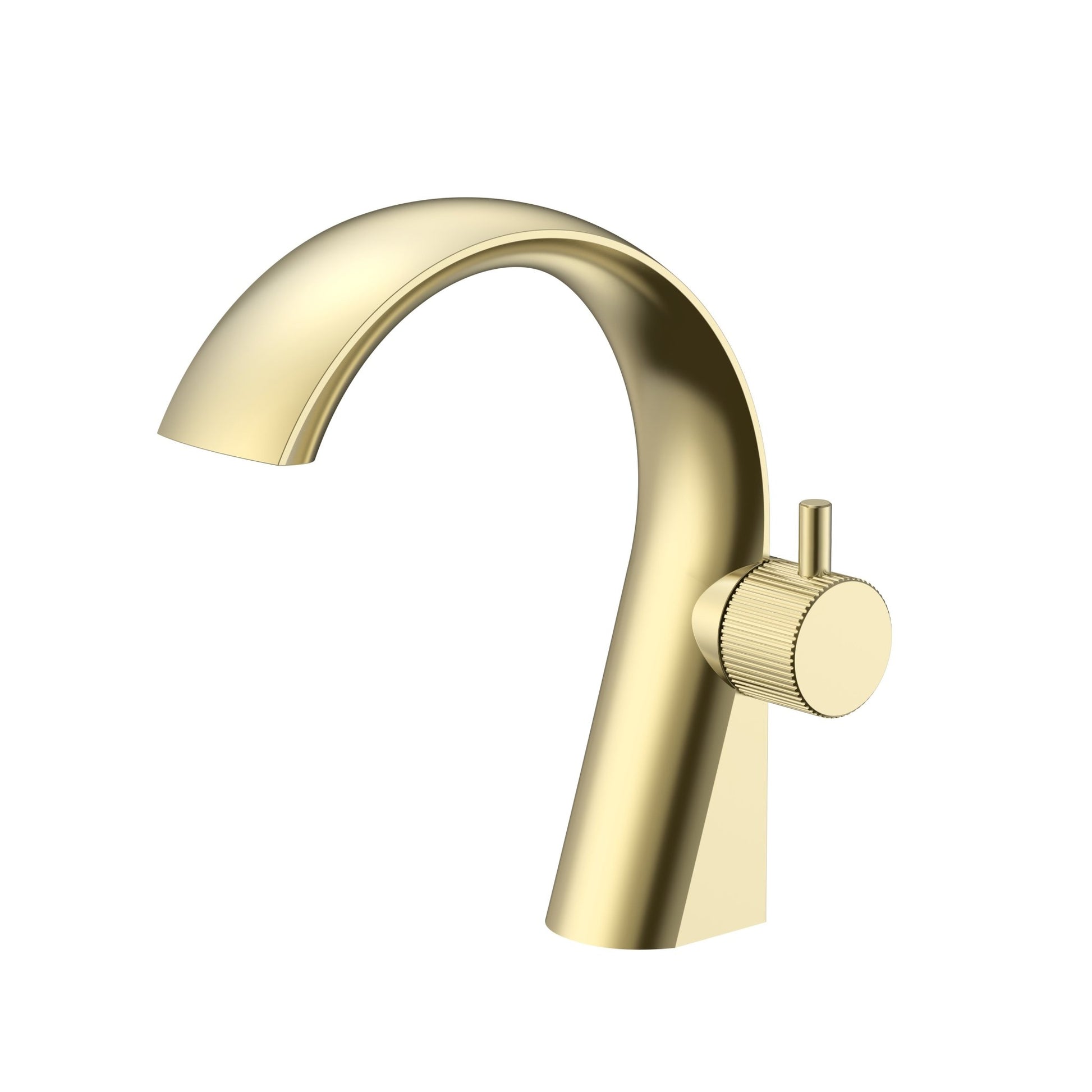 Velva AURA Collection | Sculptural Single - Hole Faucet with Knurled Dial - FaucetBrushed Gold