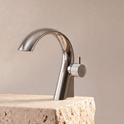 Velva AURA Collection | Sculptural Single - Hole Faucet with Knurled Dial - FaucetPolished Chrome