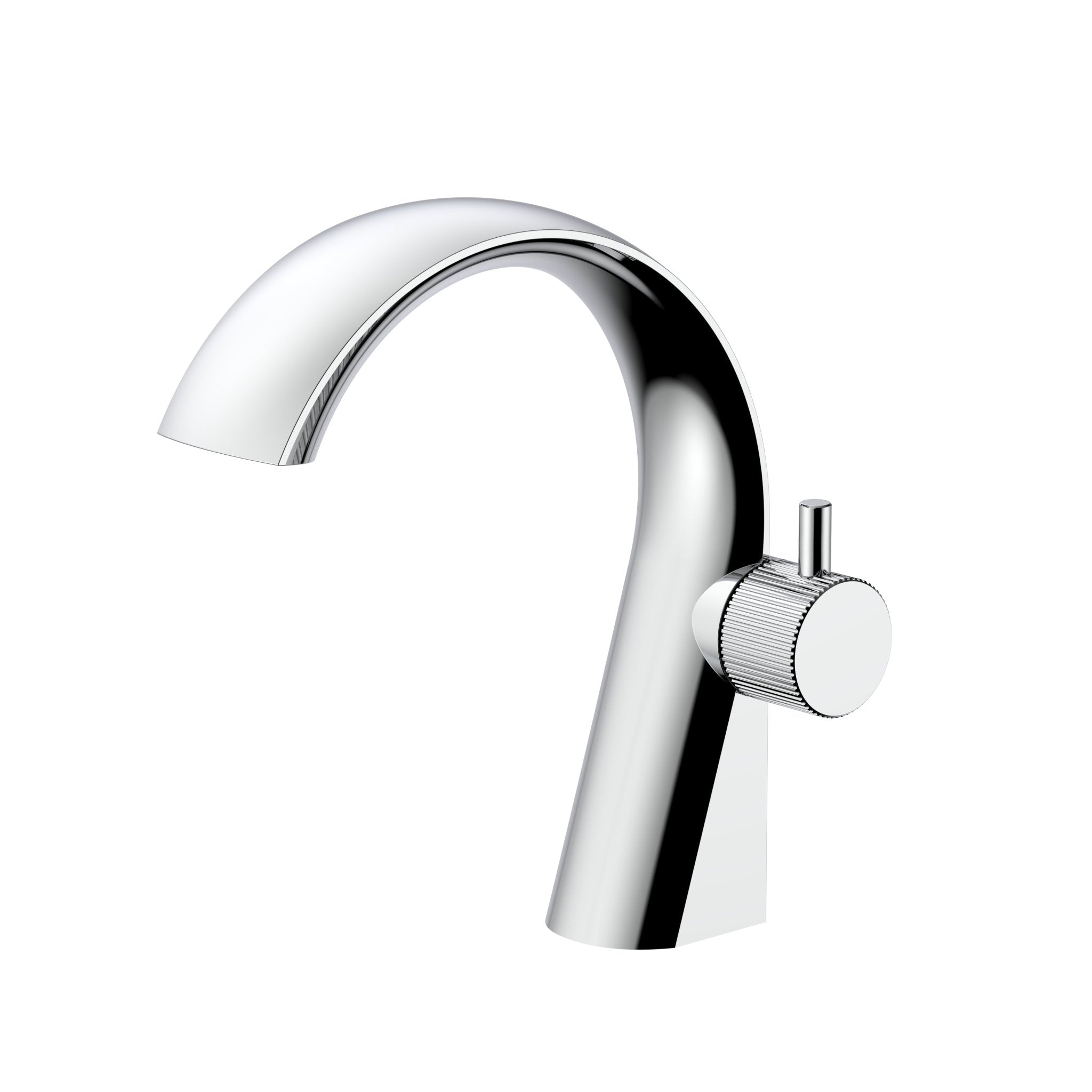 Velva AURA Collection | Sculptural Single - Hole Faucet with Knurled Dial - FaucetPolished Chrome