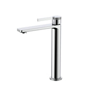 Velva AURA Collection | Tall Vessel Sink Faucet with Knurled Detailing in Solid Brass - FaucetPolished Chrome