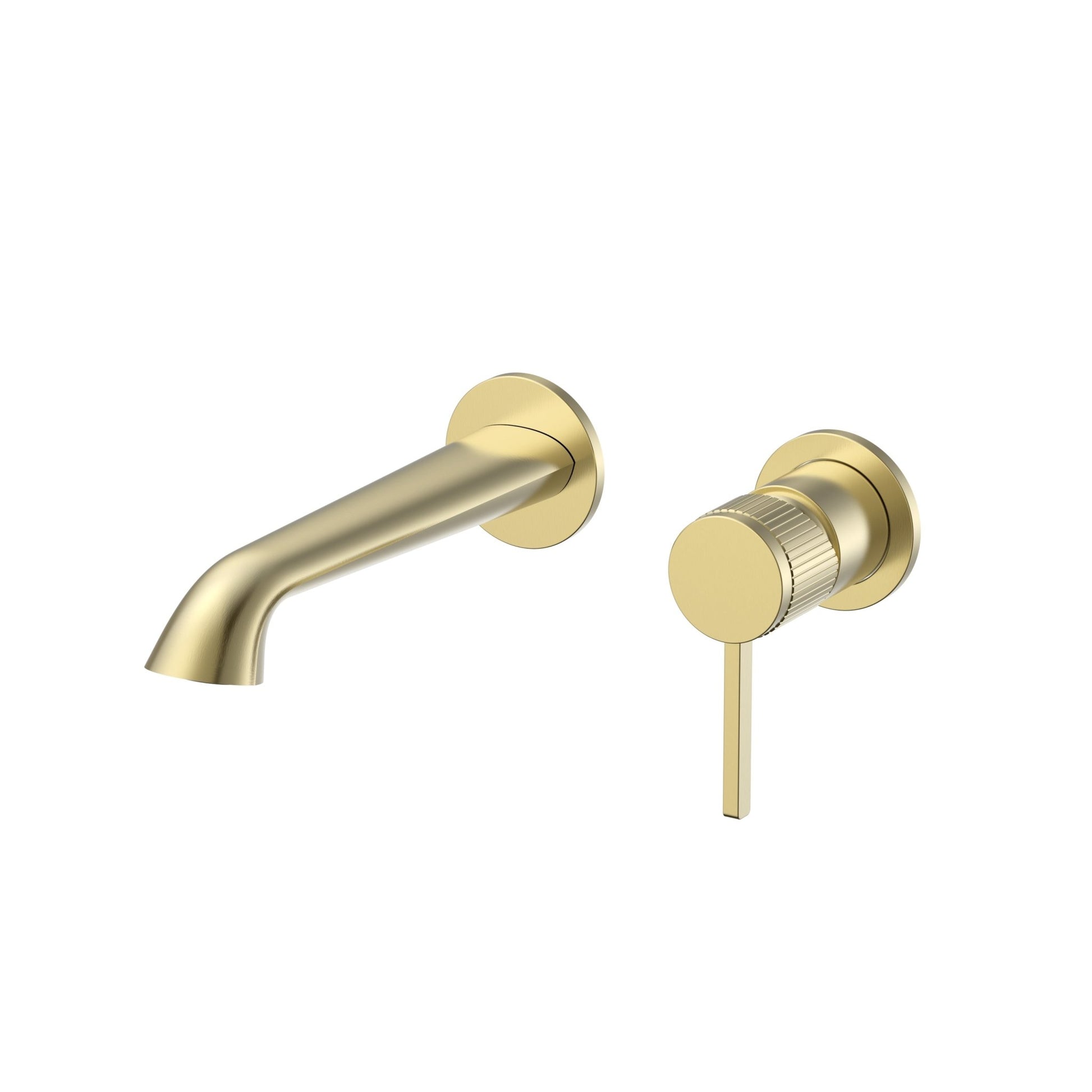 Velva AURA Collection | Wall - Mounted Arc Faucet with Ribbed Detailing - FaucetBrushed Gold