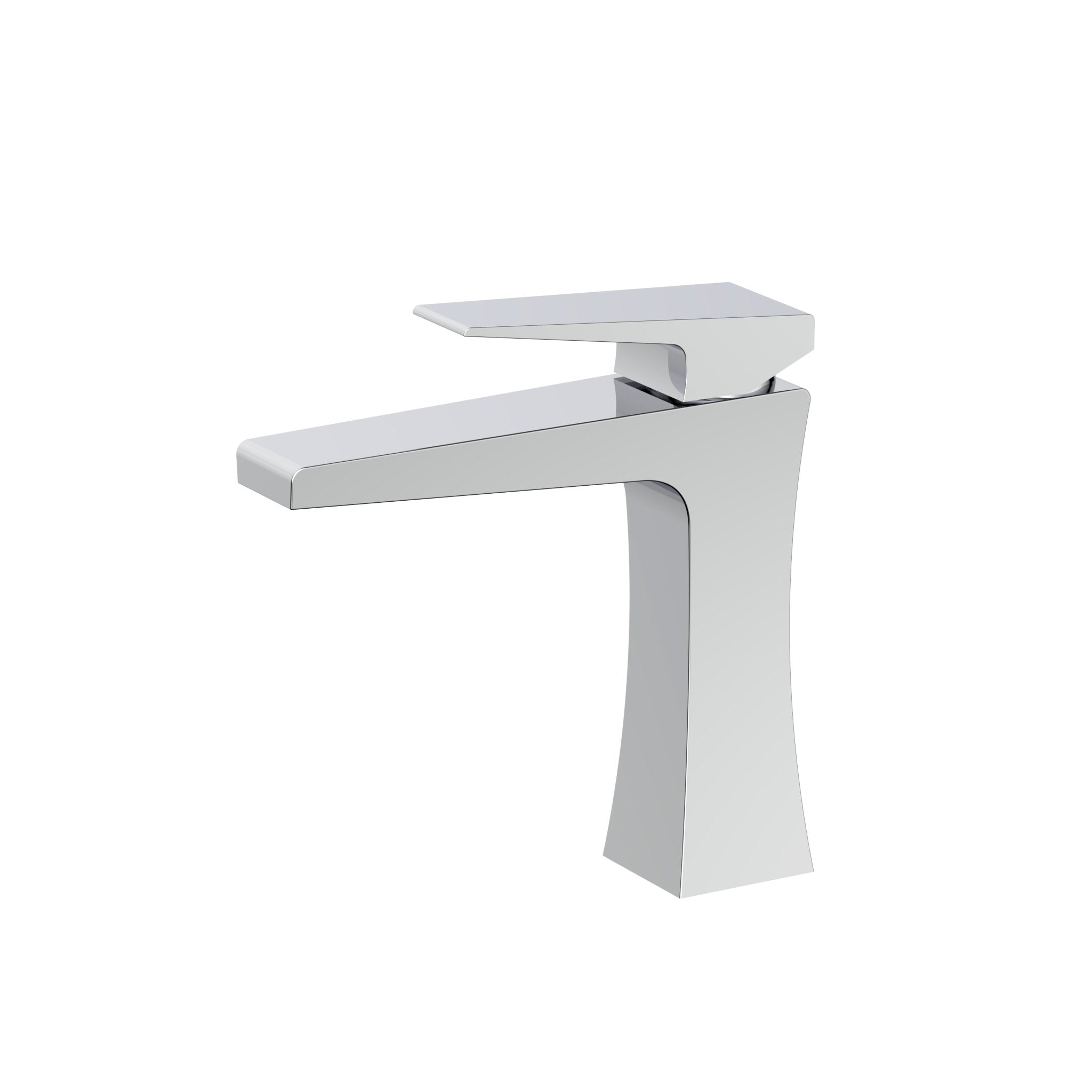 Velva EDGE Collection | Angular Flat - Spout Faucet with Tactile Handle - FaucetPolished Chrome