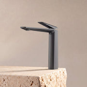 Velva EDGE Collection | Architectural Tall Vessel Sink Faucet in Solid Brass - FaucetGun Metal