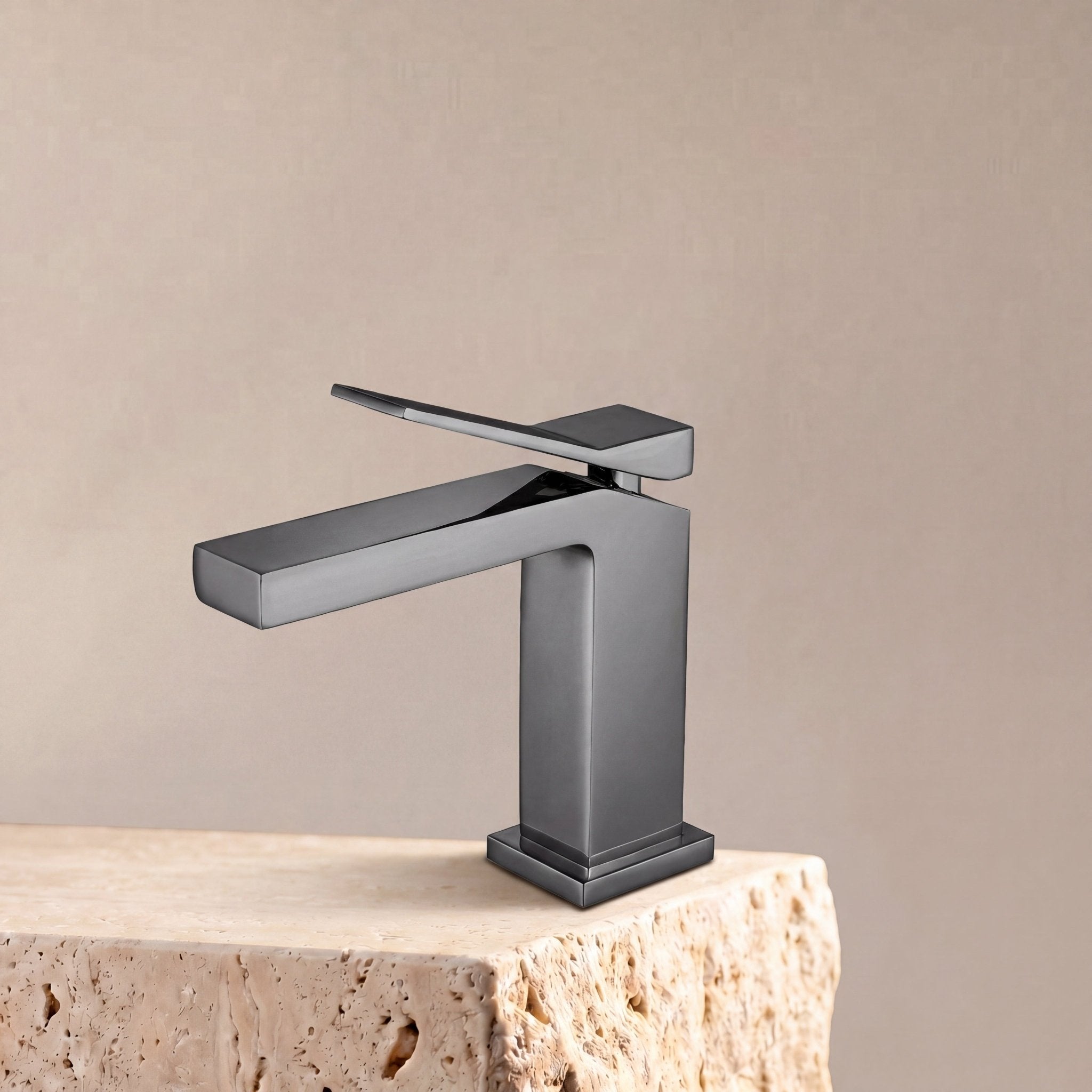 Velva EDGE Collection | Forward - Leaning Angular Faucet in Solid Brass (cUPC) - FaucetGun Metal