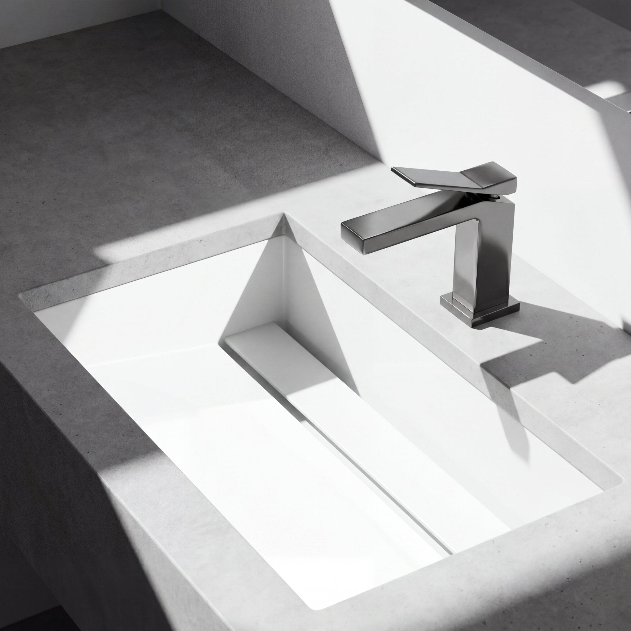 Velva EDGE Collection | Forward - Leaning Angular Faucet in Solid Brass (cUPC) - FaucetGun Metal
