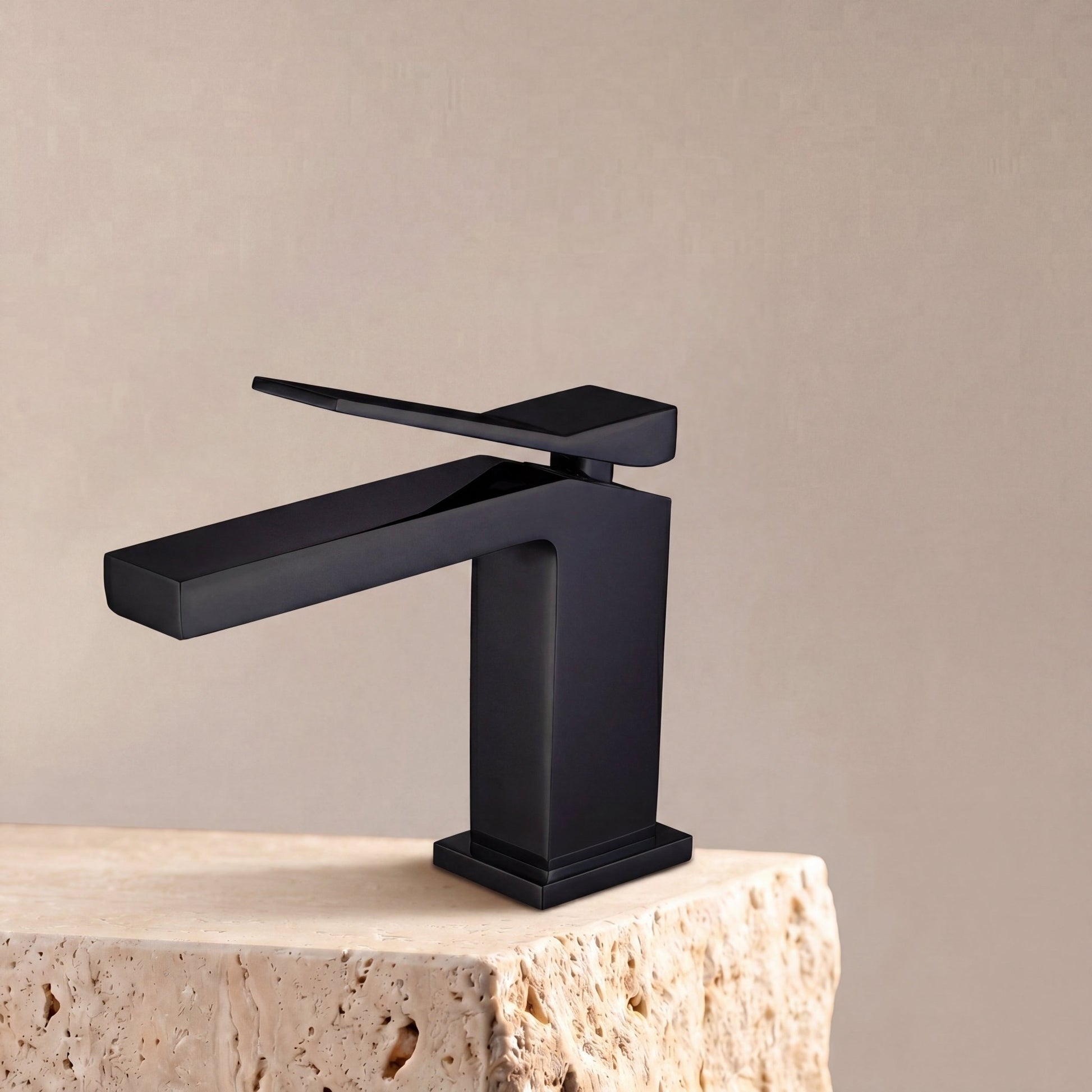 Velva EDGE Collection | Forward - Leaning Angular Faucet in Solid Brass (cUPC) - FaucetMatte Black