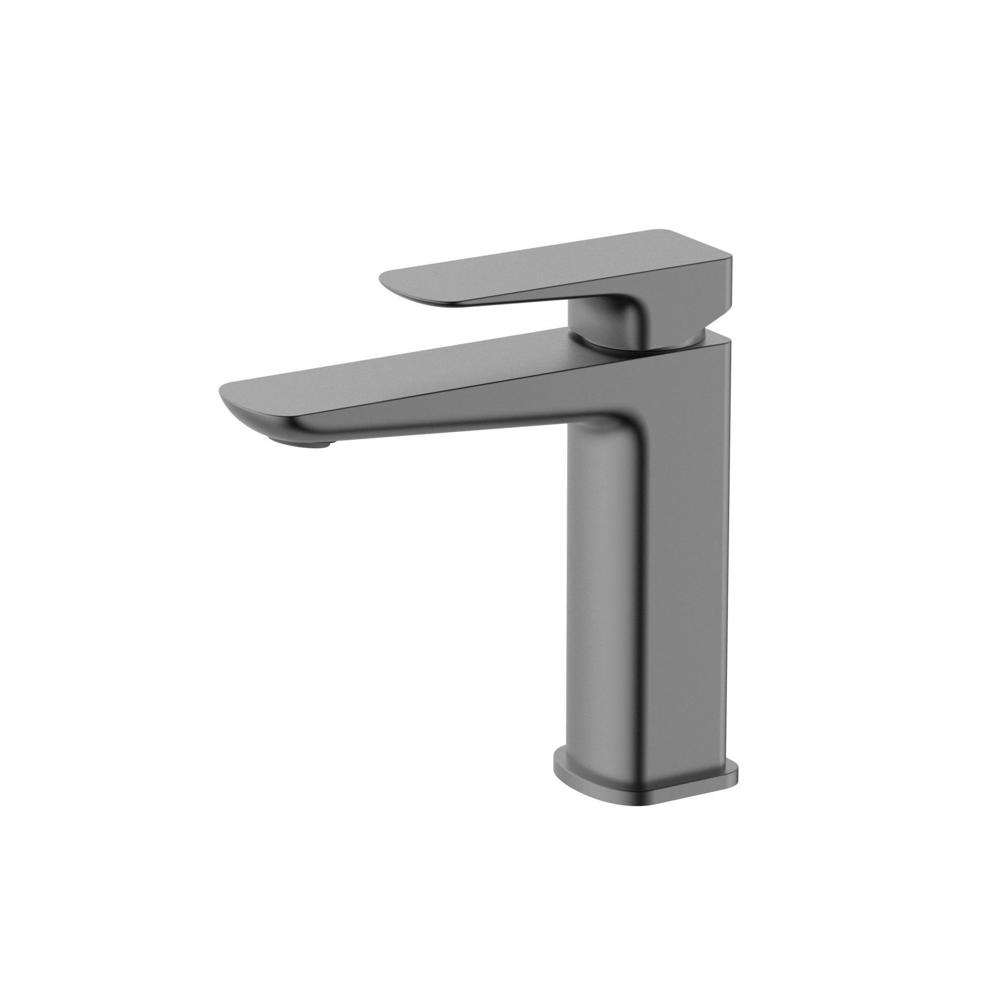 Velva EDGE Collection | Modern Geometric Flat Spout Faucet in Solid Brass - FaucetGun Metal
