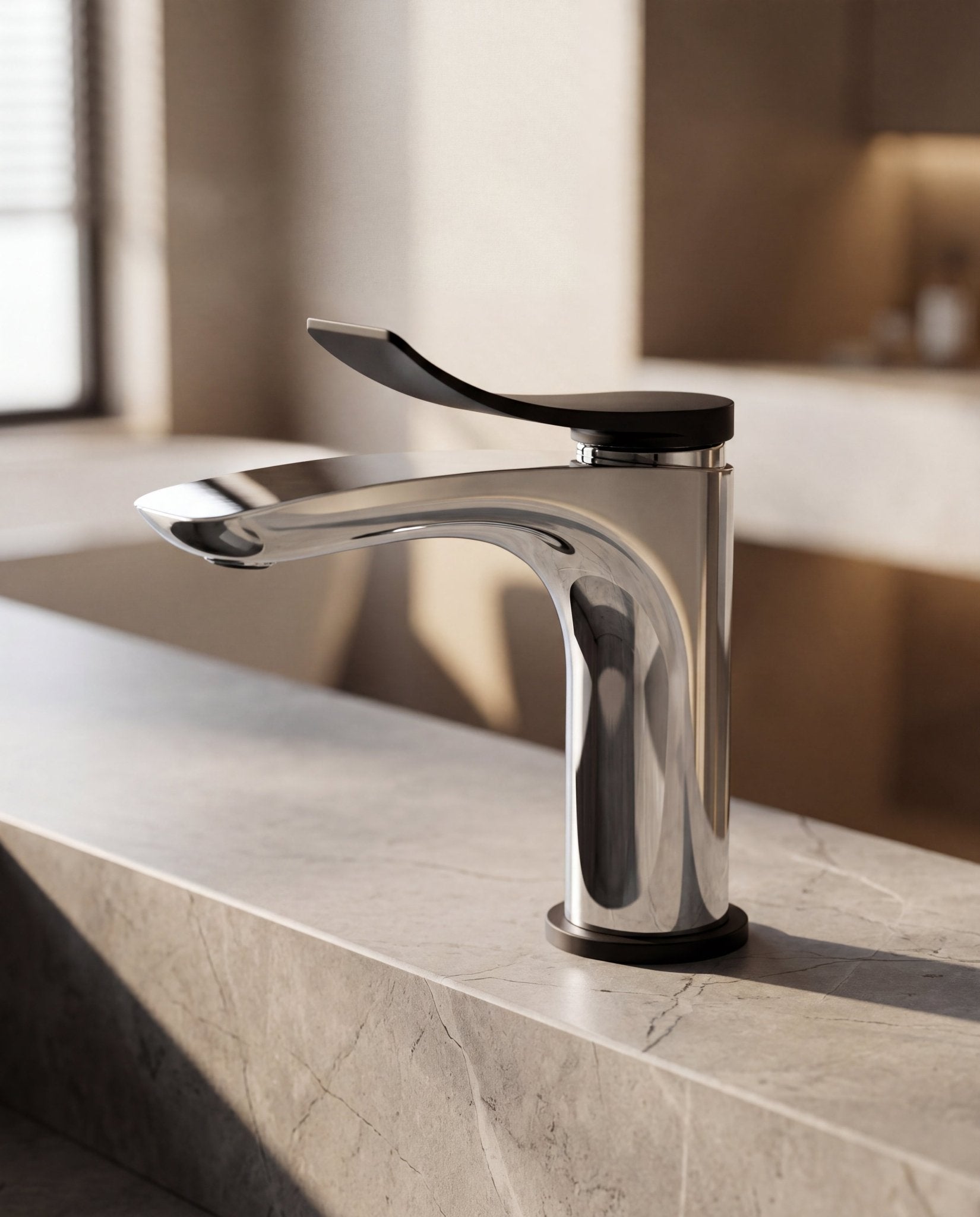 Velva GEMMA Collection | Dual - Tone Faucet with Sculpted Aero Handle (cUPC) - FaucetPolished Chrome