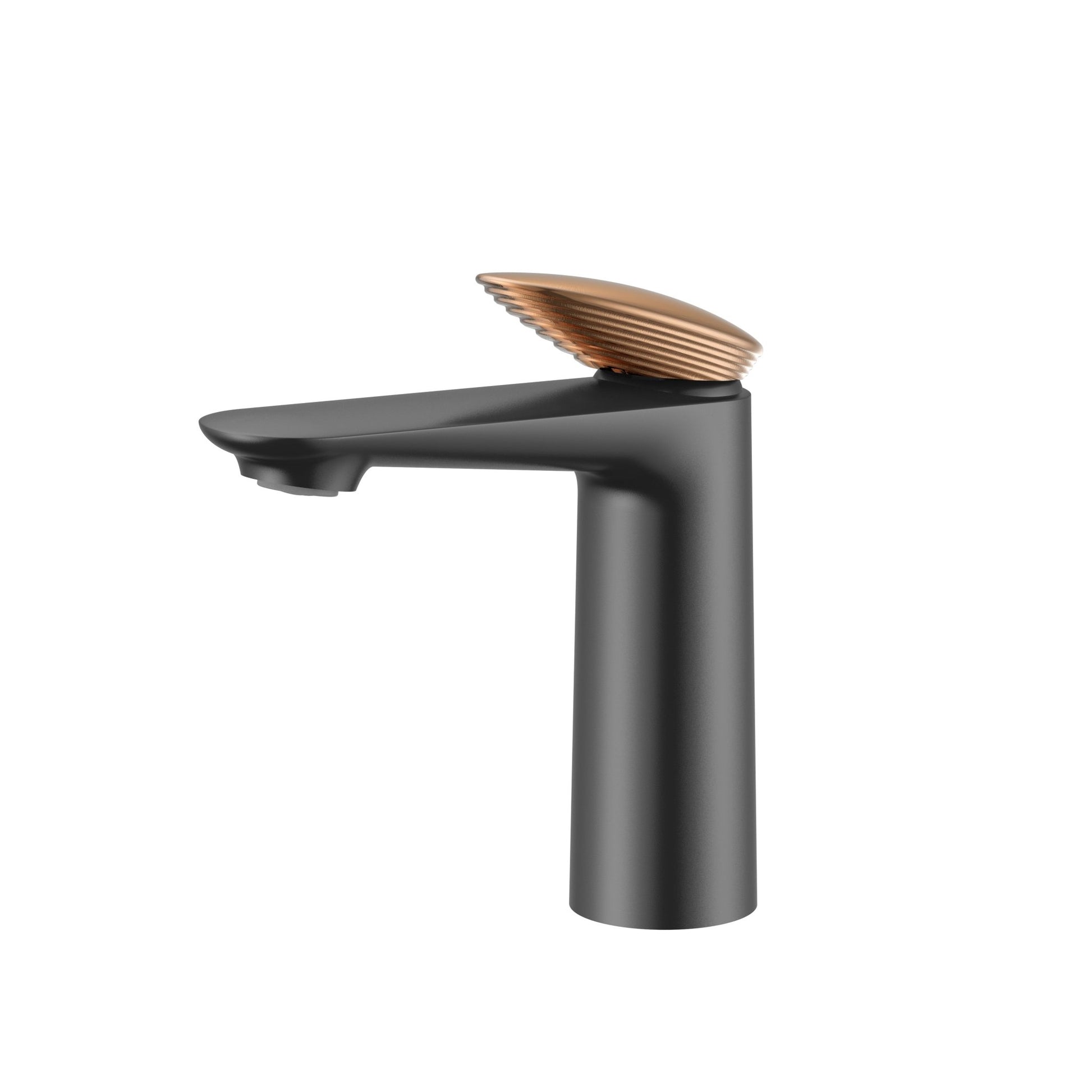 Velva GEMMA Collection | Dual - Tone Single - Hole Faucet with Rose Gold Crown - FaucetGun Metal