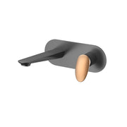 Velva GEMMA Collection | Dual - Tone Wall - Mounted Faucet with Rose Gold Crown - FaucetGun Metal