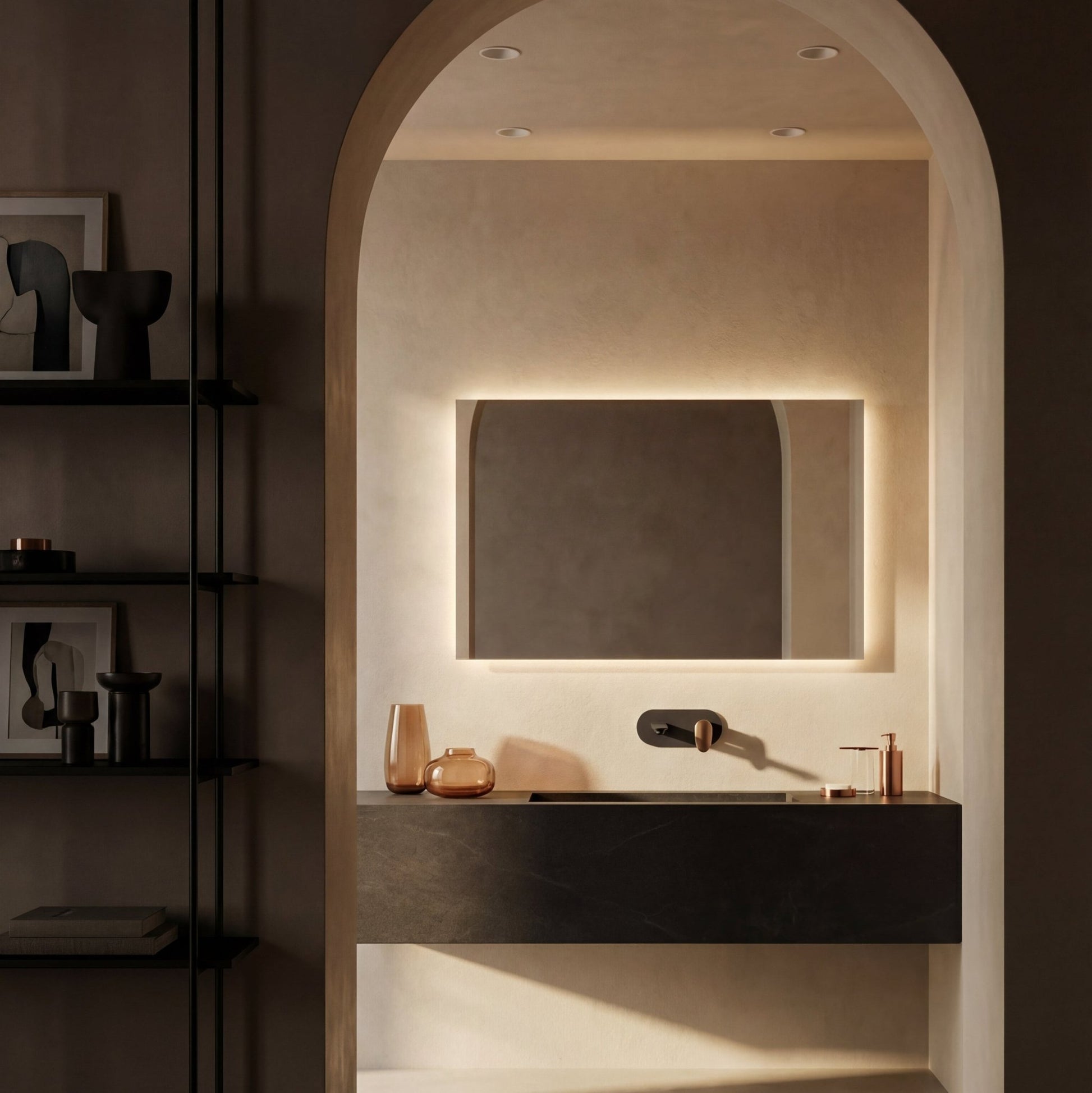 Velva GEMMA Collection | Dual - Tone Wall - Mounted Faucet with Rose Gold Crown - FaucetGun Metal