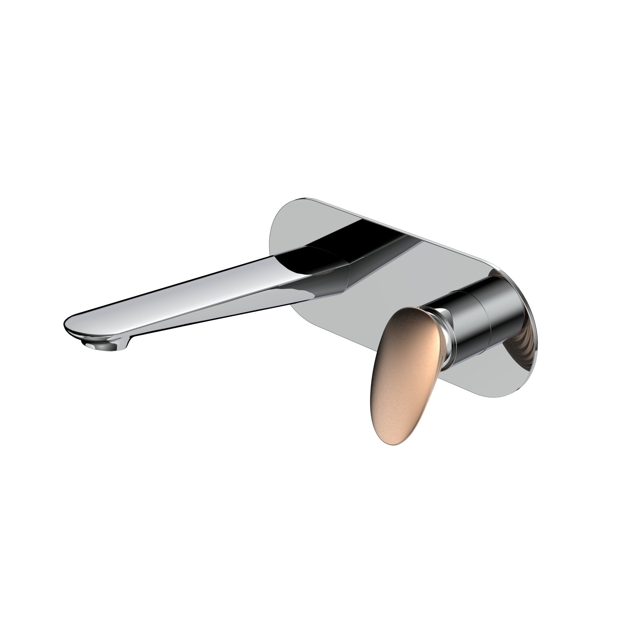 Velva GEMMA Collection | Dual - Tone Wall - Mounted Faucet with Rose Gold Crown - FaucetPolished Chrome