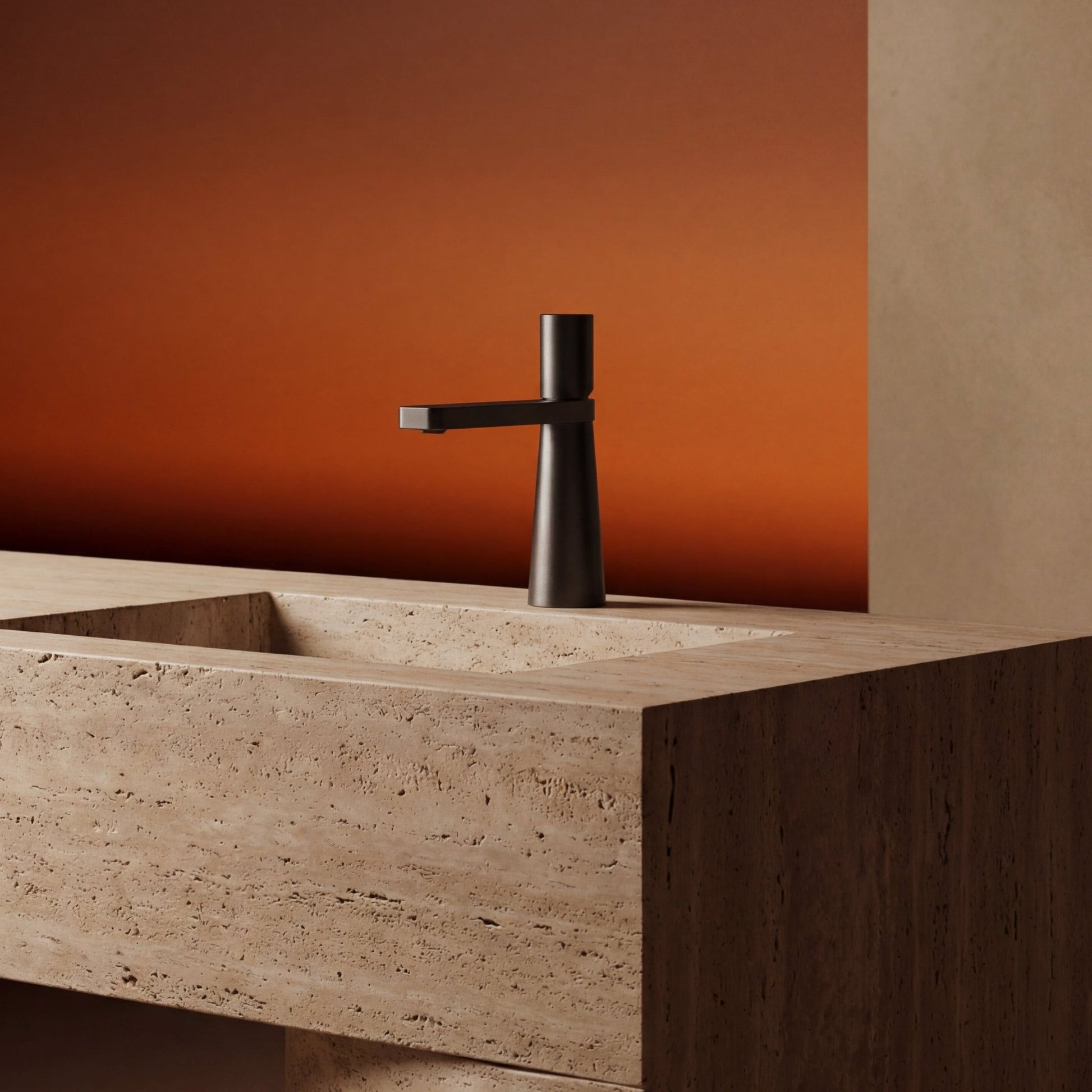 Velva LUNA Collection | Tapered Sculptural Single - Hole Faucet - FaucetGun Metal