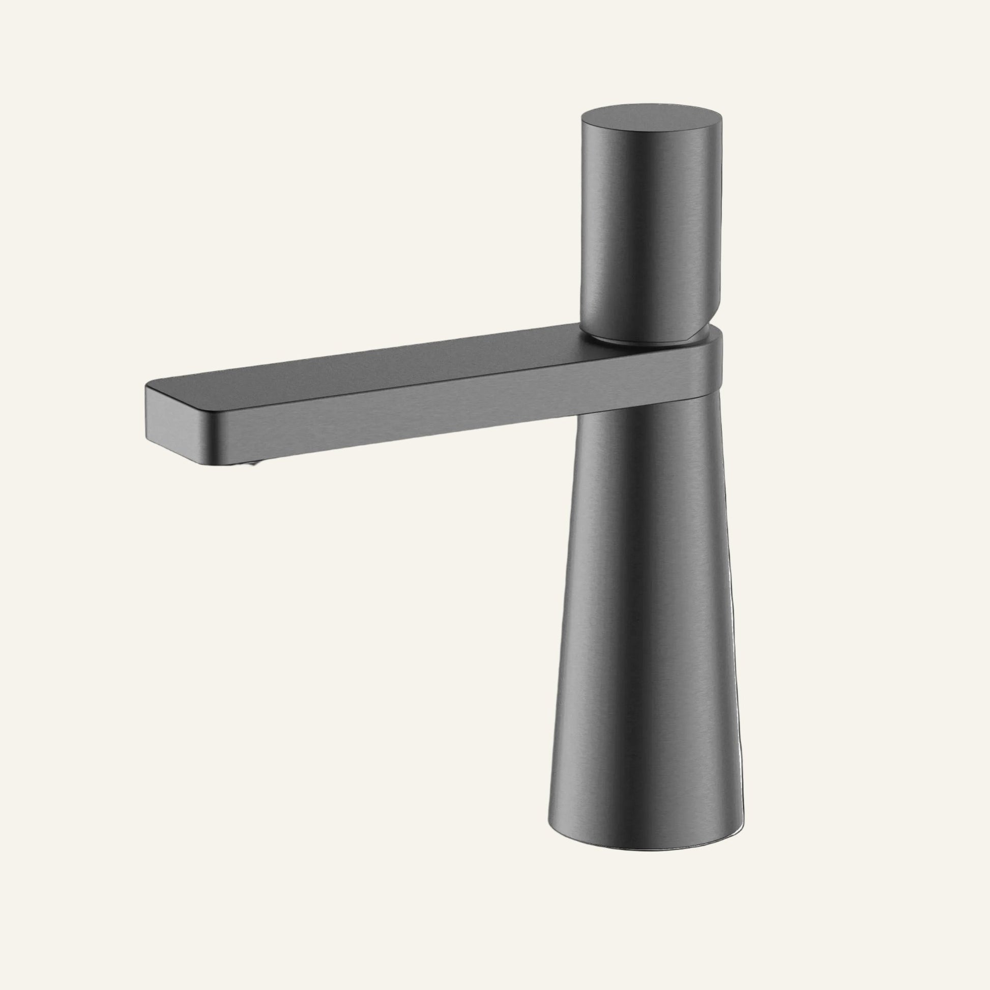 Velva LUNA Collection | Tapered Sculptural Single - Hole Faucet - FaucetGun Metal
