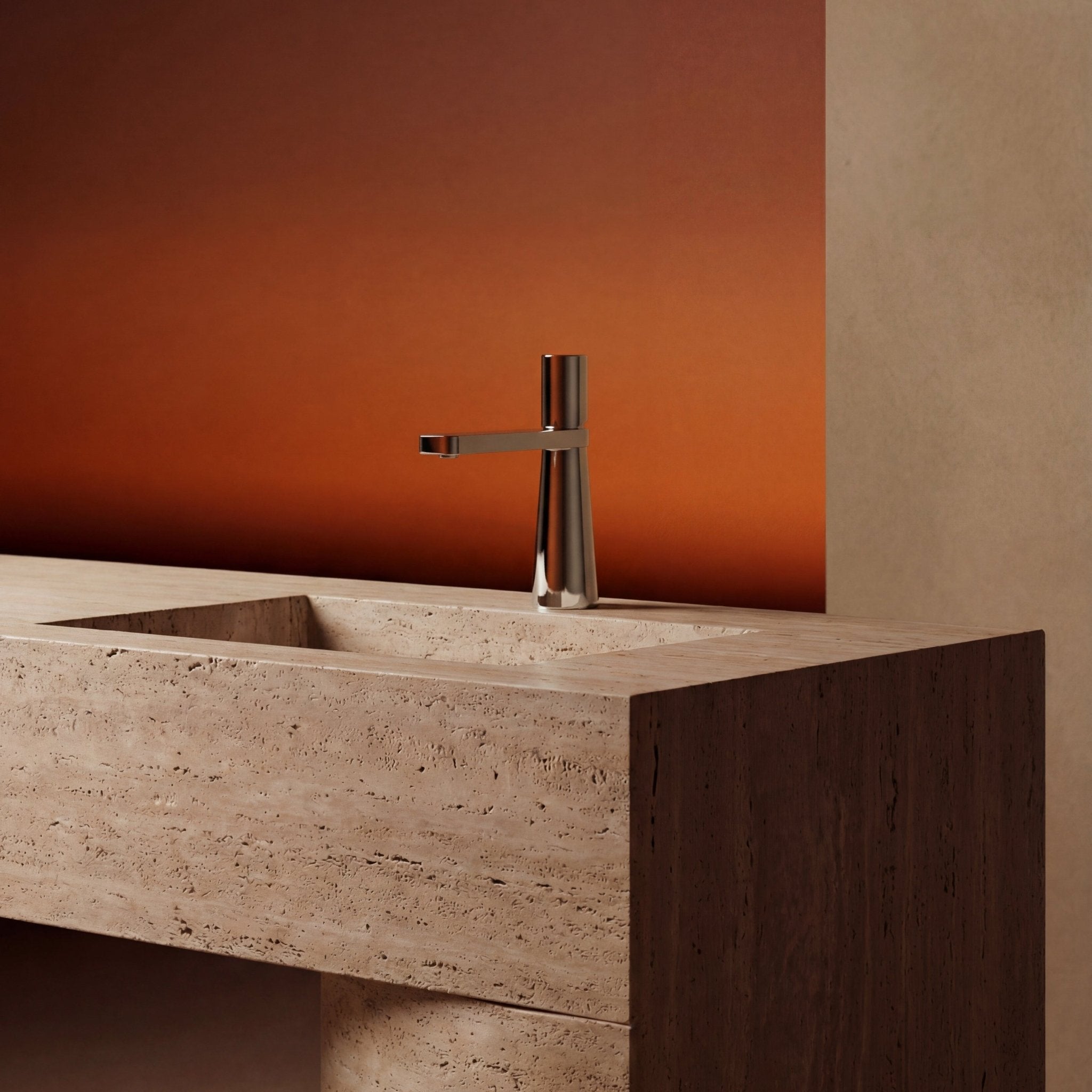 Velva LUNA Collection | Tapered Sculptural Single - Hole Faucet - FaucetPolished Chrome