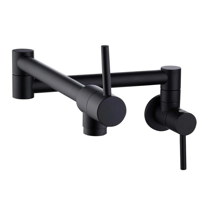 Wallmount Kitchen Pot Filler - N22104 - FaucetMatte Black NeoNova Decor