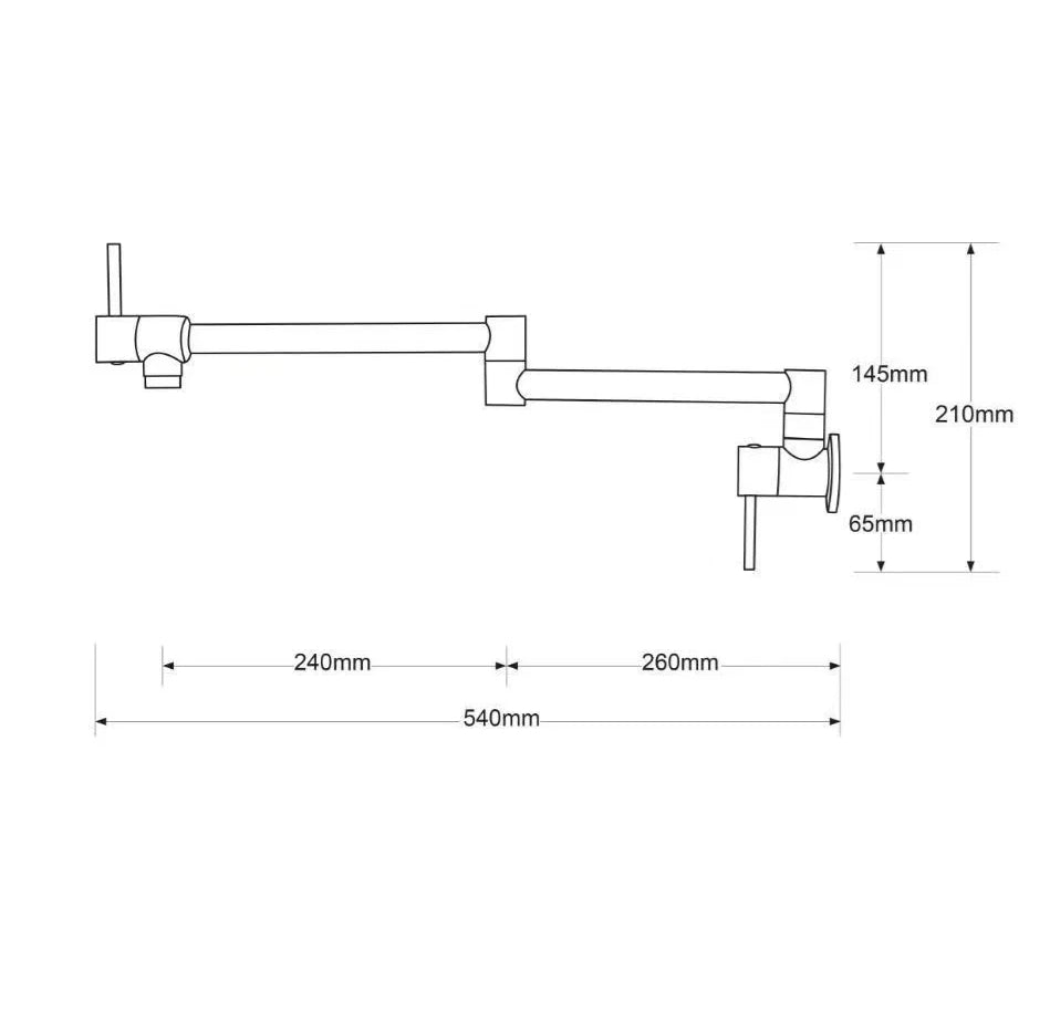 Wallmount Kitchen Pot Filler - N22104 - FaucetPolished Chrome NeoNova Decor