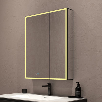 26" x 32" LED Mirror Medicine Cabinet – Aluminum Frame, Anti-Fog, Recessed or Surface Mount