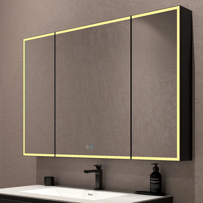 48"x32" LED Mirror Cabinet, Anti-Fog, Dimmable Light & Memory – Recessed or Wall-Mounted