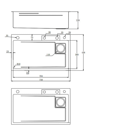 Waterfall Workstation Kitchen Sink with Cup washer - ADL - 7546H - Faucet NeoNova Decor