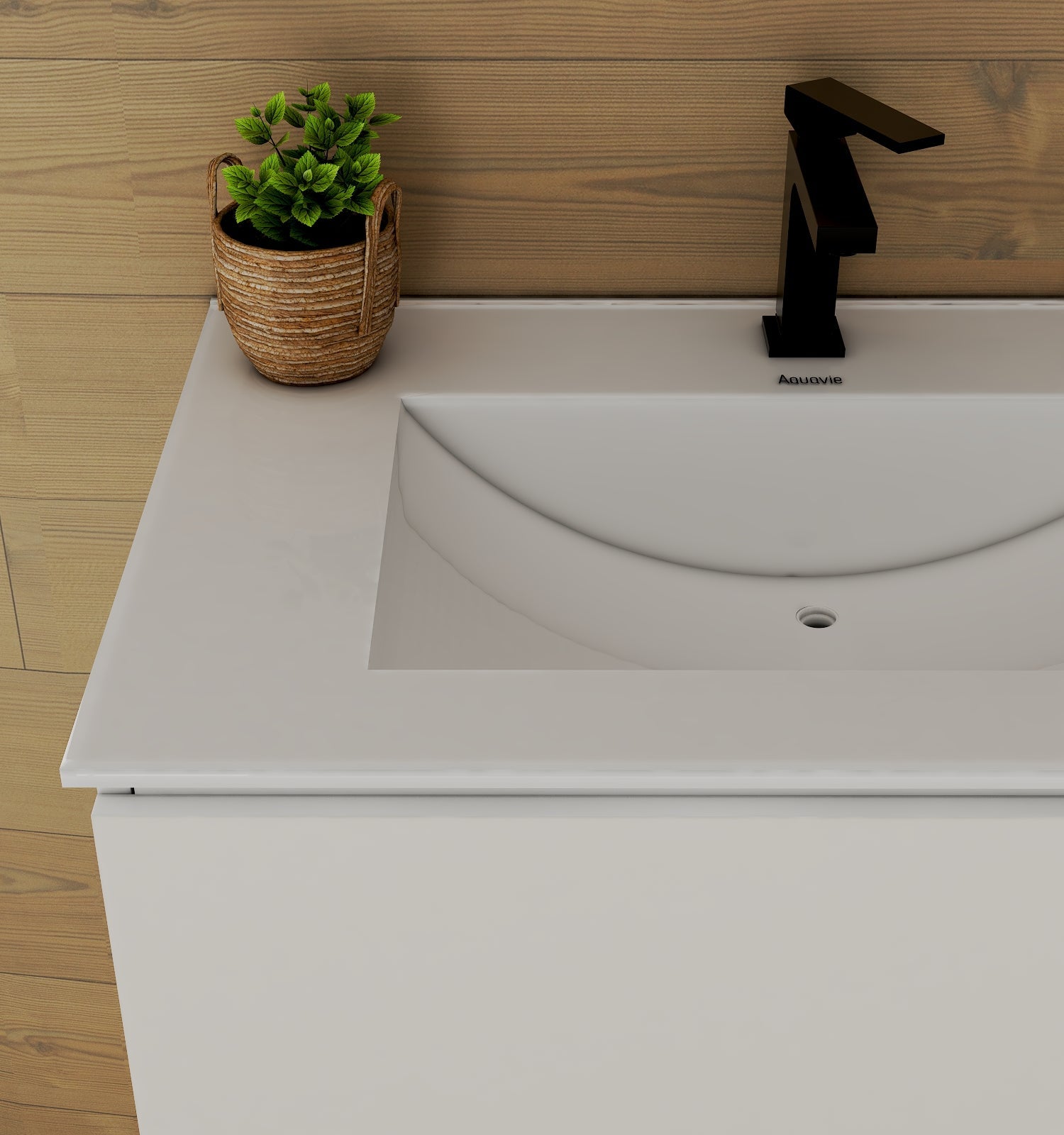 White Bathroom Vanity with Ceramic Sink – 24"/28" - Vanity24" NeoNova Decor