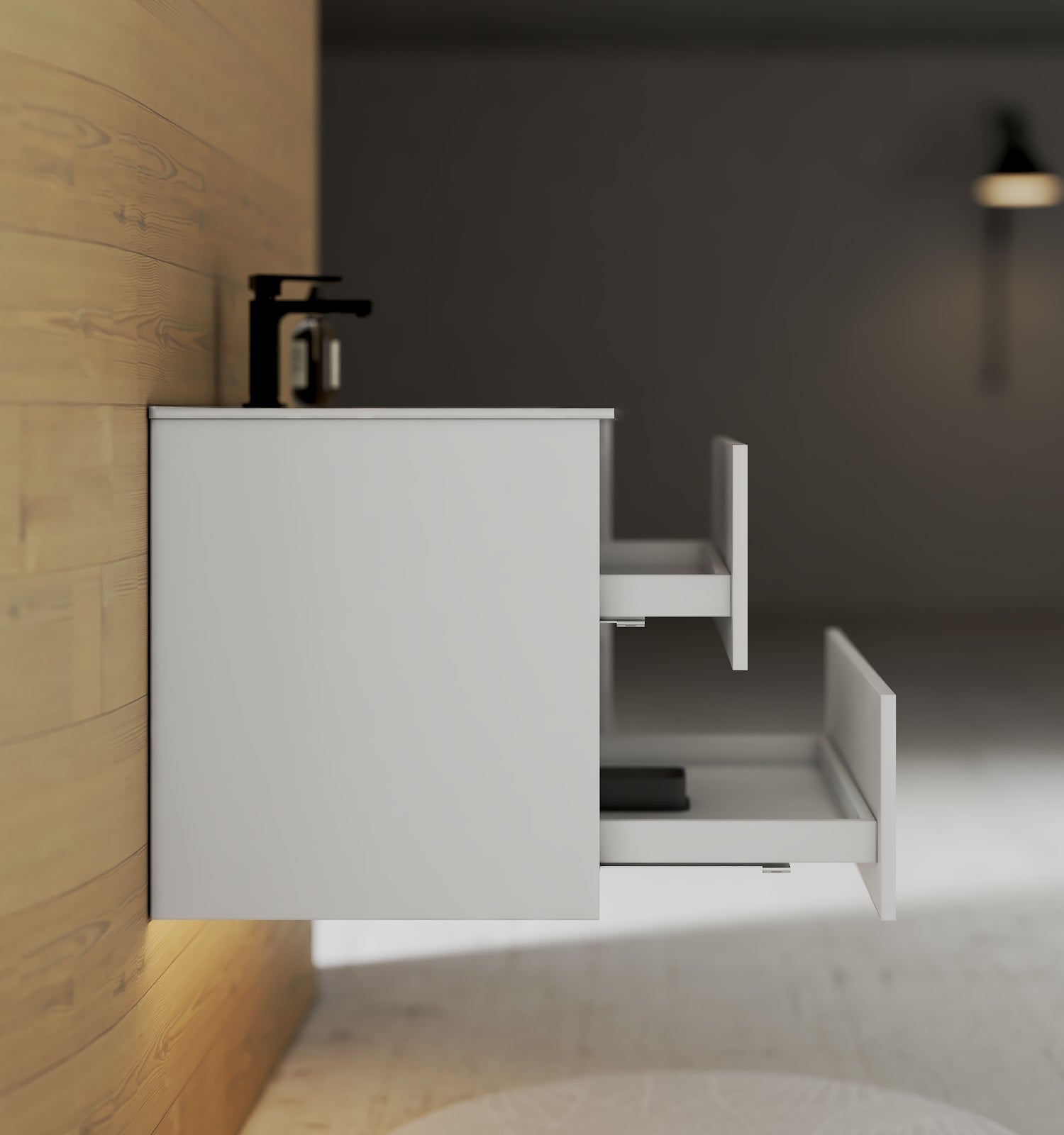 White Bathroom Vanity with Ceramic Sink – 24"/28" - Vanity24" NeoNova Decor