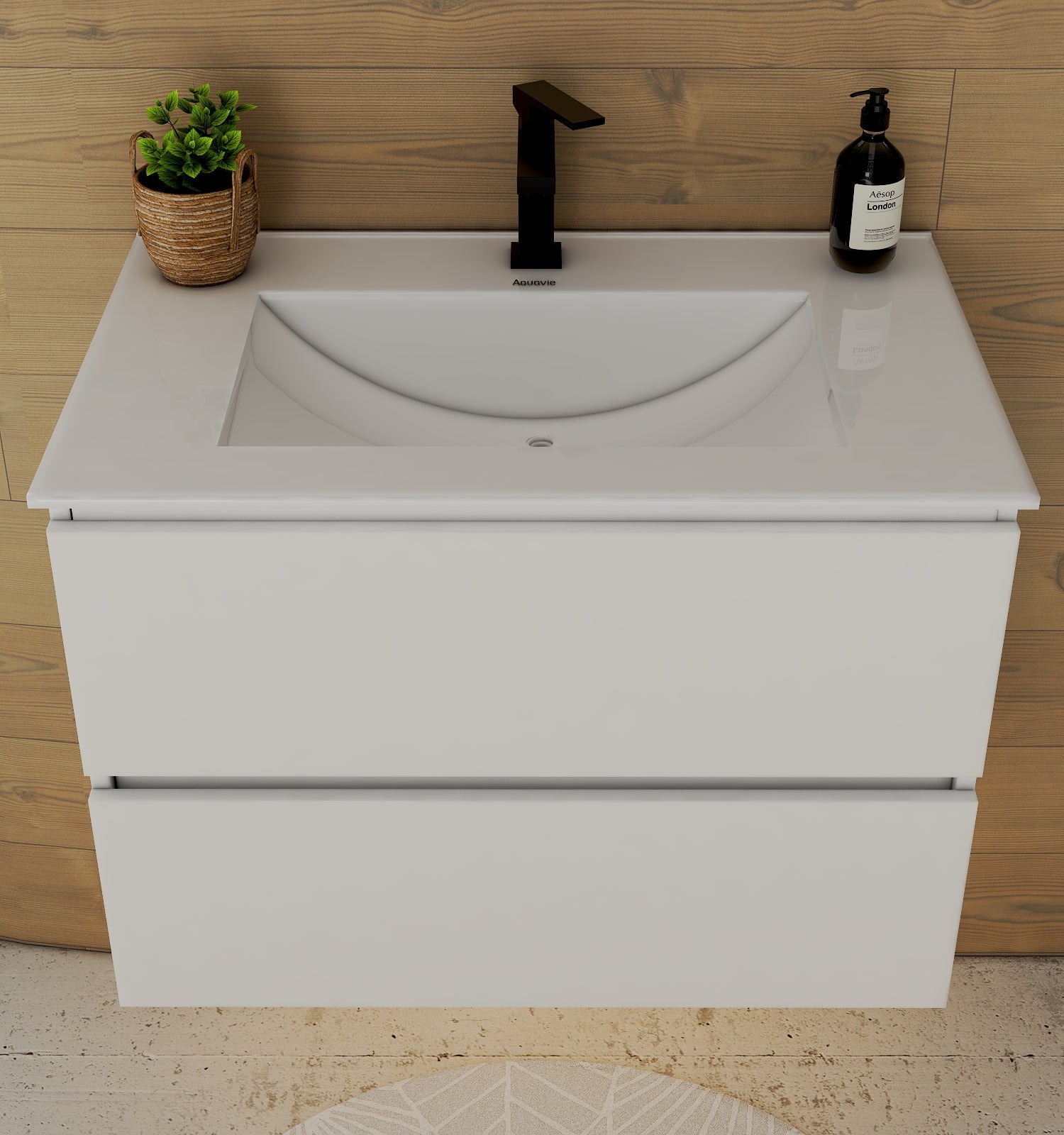White Bathroom Vanity with Ceramic Sink – 24"/28" - Vanity28" NeoNova Decor