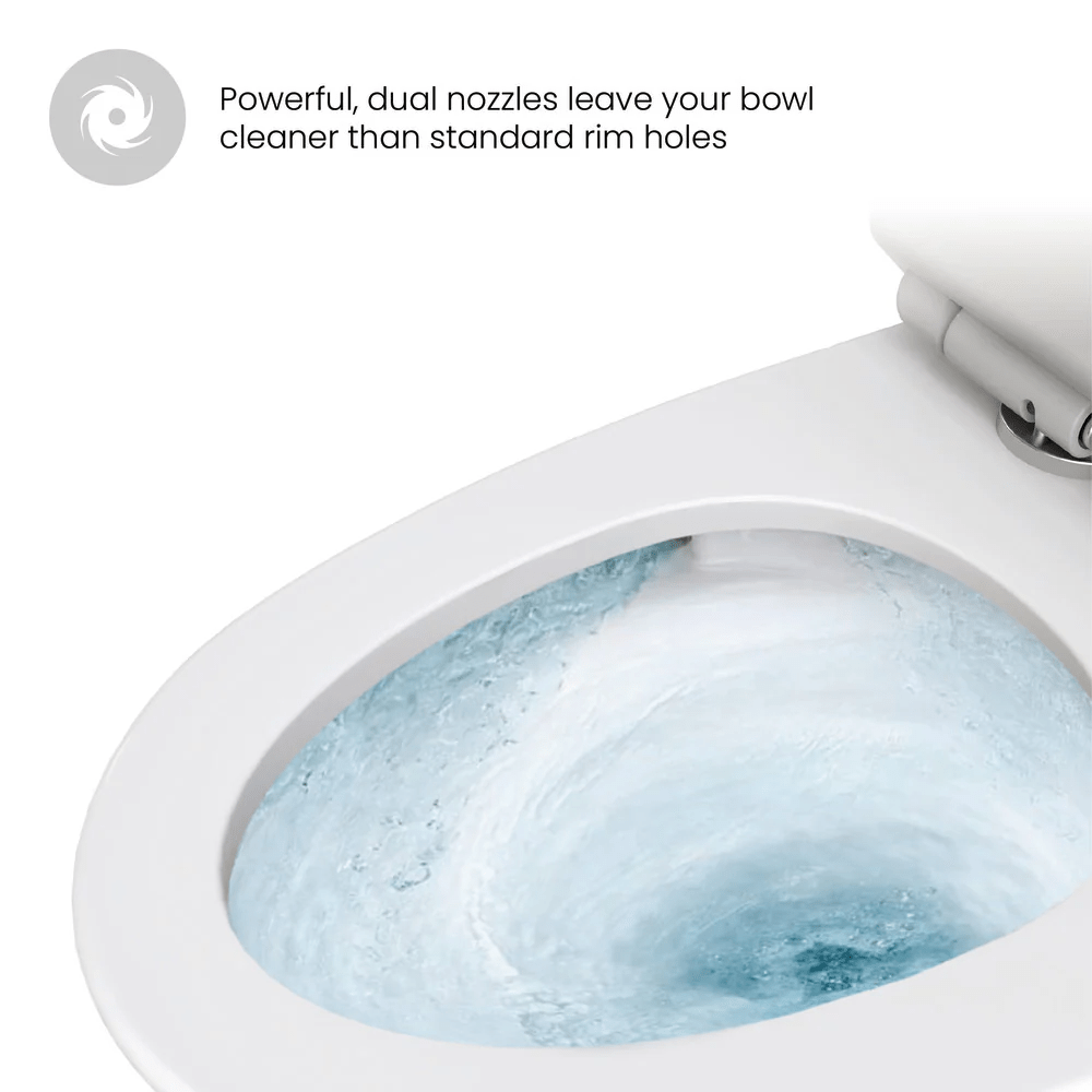 White Dual - Flush Siphonic One - Piece Soft Close Seat - toilet NeoNova Decor
