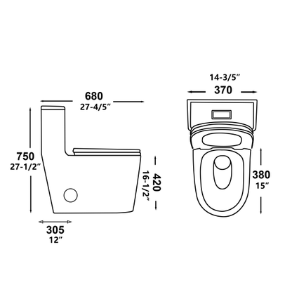White Dual - Flush Siphonic One - Piece Soft Close Seat - toilet NeoNova Decor