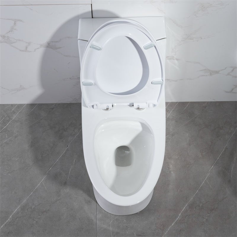 White Dual - Flush Siphonic One - Piece Toilet 0382Z - ADA - toilet NeoNova Decor