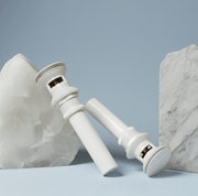 White Pop - Up Drain with Overflow, Brass Vanity Sink Drain Stopper - FixturesPure White NeoNova Decor